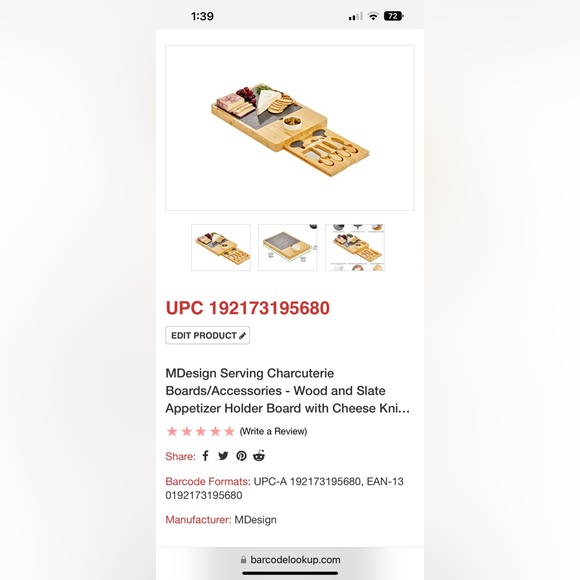 Charcuterie wood and slate board - Picture 1 of 7